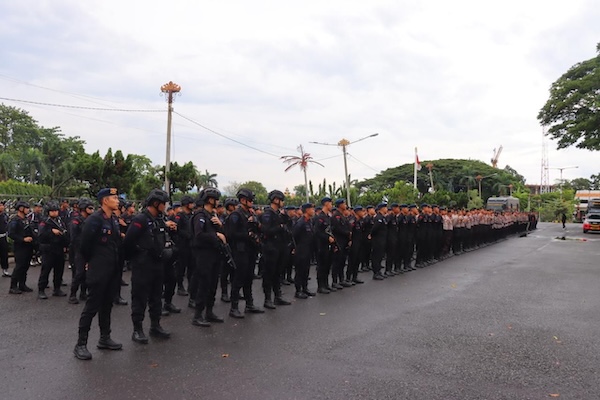734 aparat gabungan layani aksi unjuk rasa di kantor dprd lampung hari ini