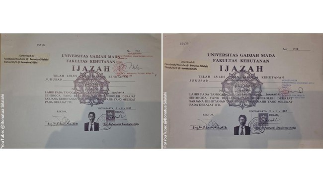 Salinan ijazah terlegalisir yang dipakai calon presiden joko widodo di pilpres 2014 leges merah dan 2019 leges biru 1770698844255